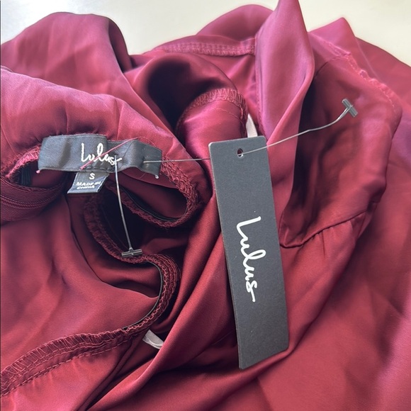 Lulus Classic Elegance Plum Chiffon Sleeveless Mock Neck Maxi Dress Size Small - Picture 9 of 9